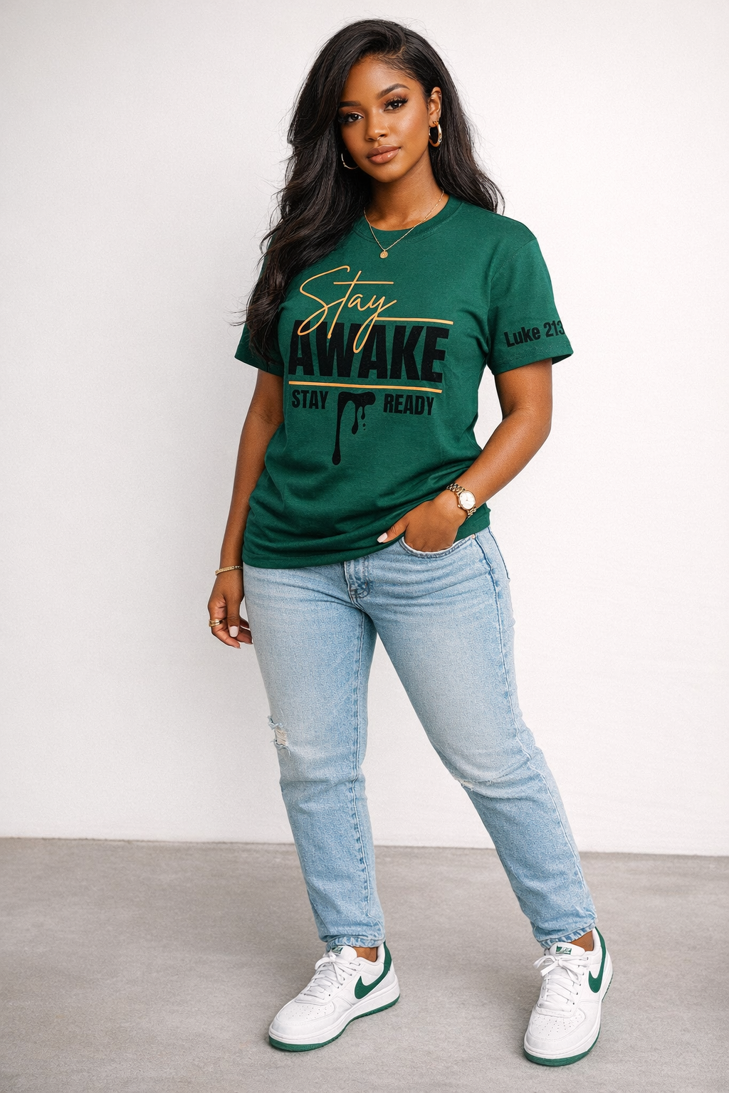 Emerald Watch & Pray Tee